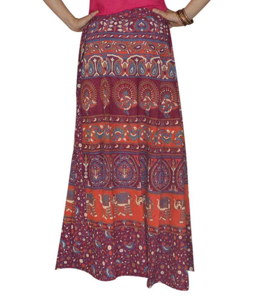 Buy Marusthali Printed Indian Long Skirt Wrap Around Skirt Womens ...