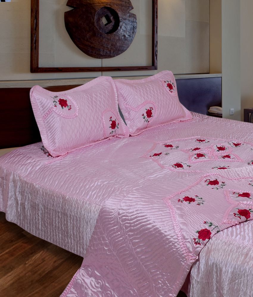 Ooltha Chashma Pink Satin Bedding Set - Buy Ooltha Chashma