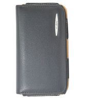 Totta Universal Black Leather Belt Pouch For Samsung Galaxy E5