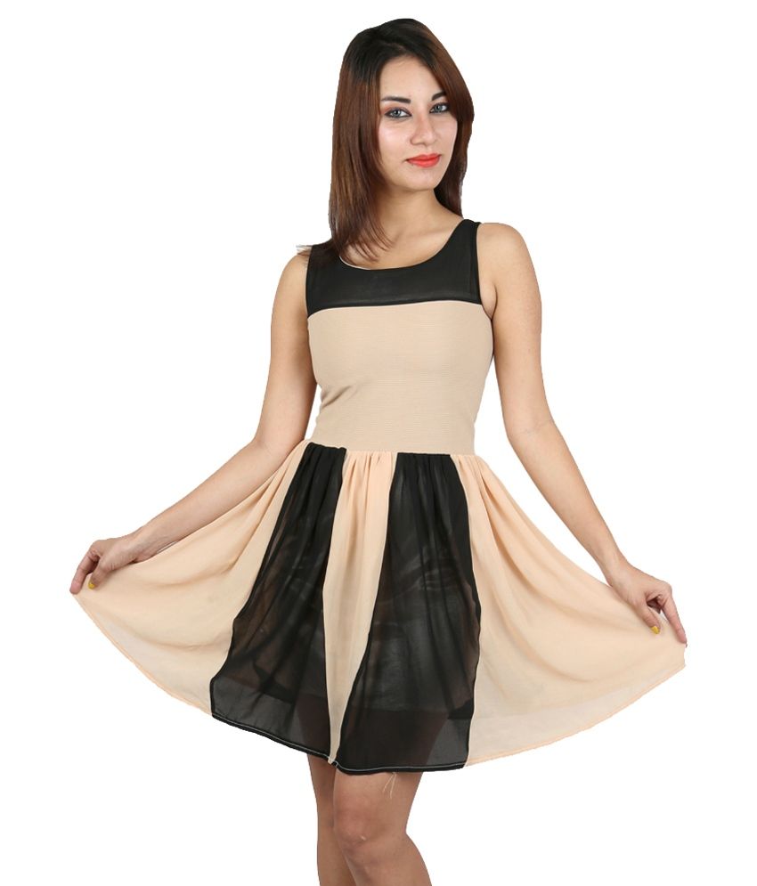 NO. 21 Floral Embroidered Chiffon Beige Dress - We Select Dresses