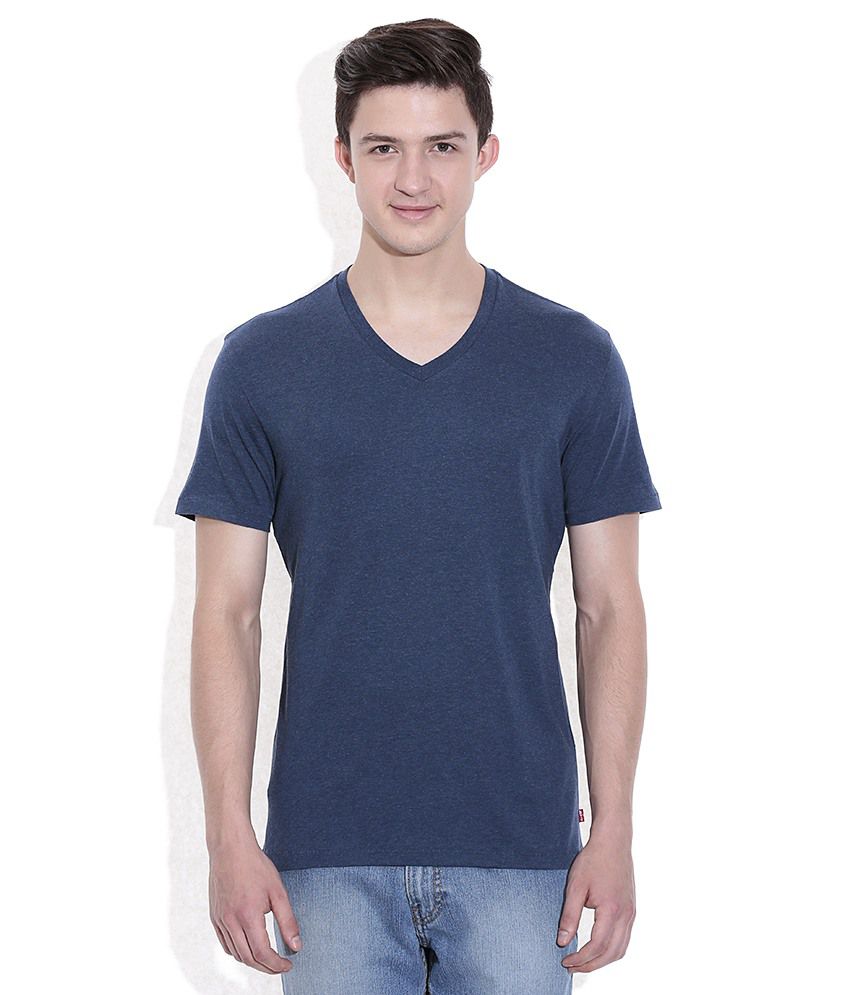 Levis Blue Basics V-Neck T-Shirt - Buy Levis Blue Basics V-Neck T-Shirt