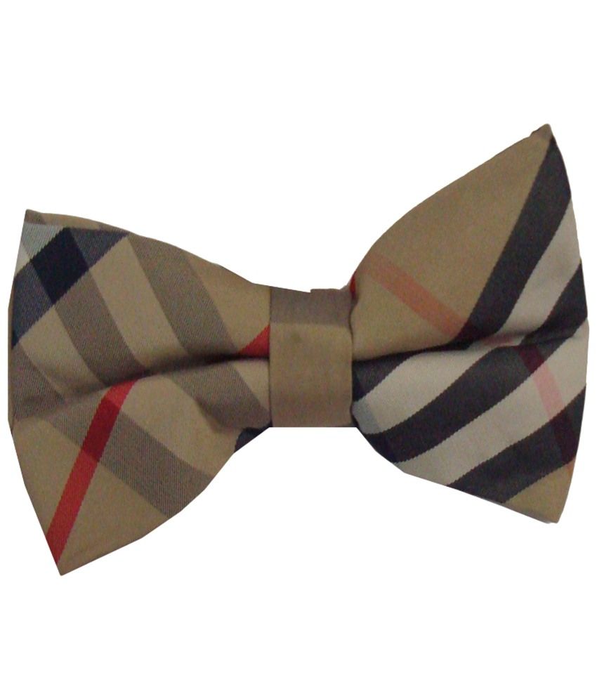 Leonardi Designer Set of Blue Broad Necktie & Beige Bow Tie for Men ...