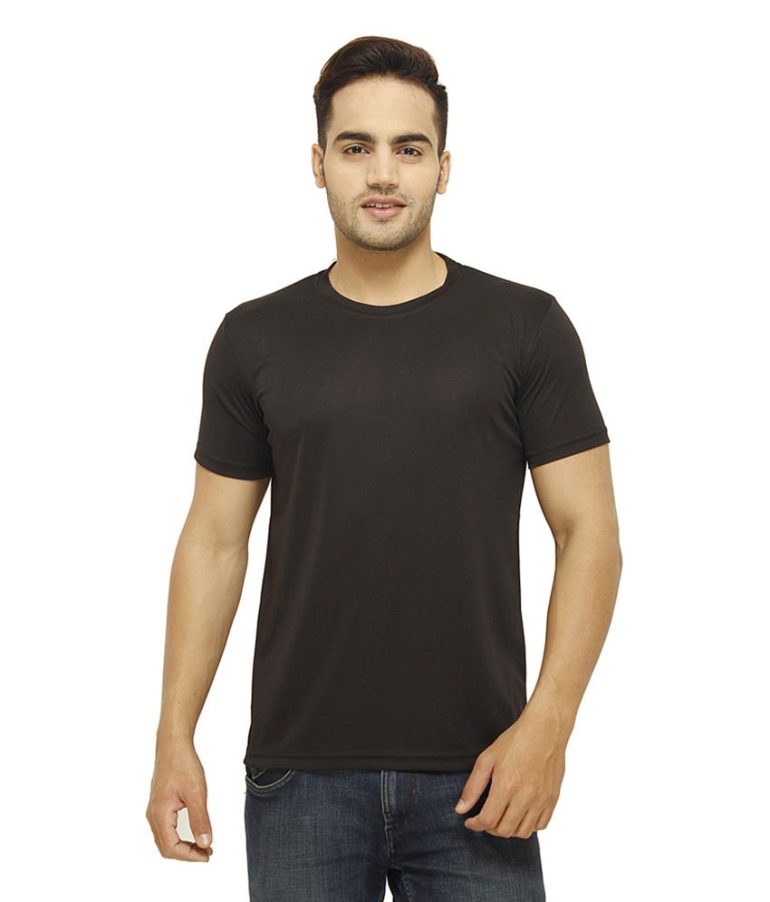 Profiler Black Polyester Round Neck Solid T-Shirts (Pack of 7) - Buy ...