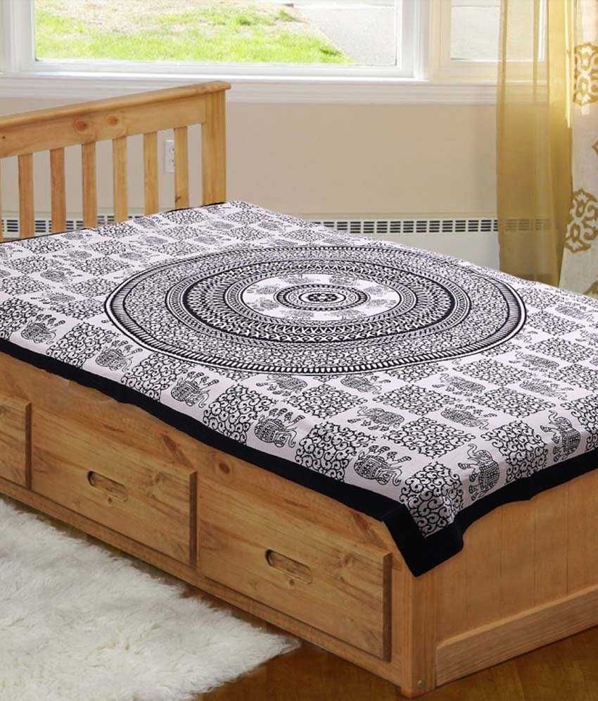 Rangasthali Rajasthani Elephant and Multi Colour Floral Print 2 Single