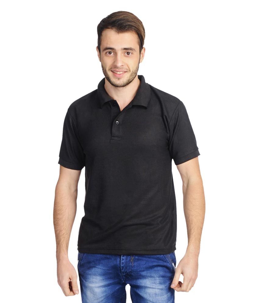 Sagar Sports Black Cotton Polo T-shirt - Buy Sagar Sports Black Cotton ...