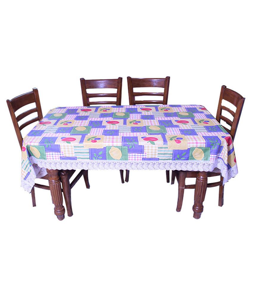     			E-retailer Blue Printed Fruits Design 8 Seater Dinning Table Cover