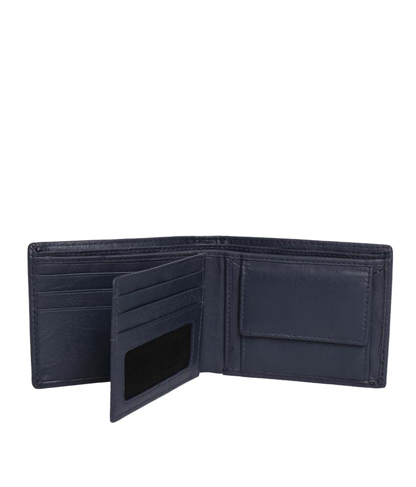 Tasset Blue Leather Bi-Fold Formal Wallet For Men: Buy Online at Low ...
