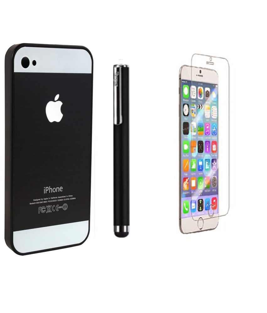 Nxg4u Back Cover Case And Stylus And Tempered Glass For Apple Iphone 4s ...