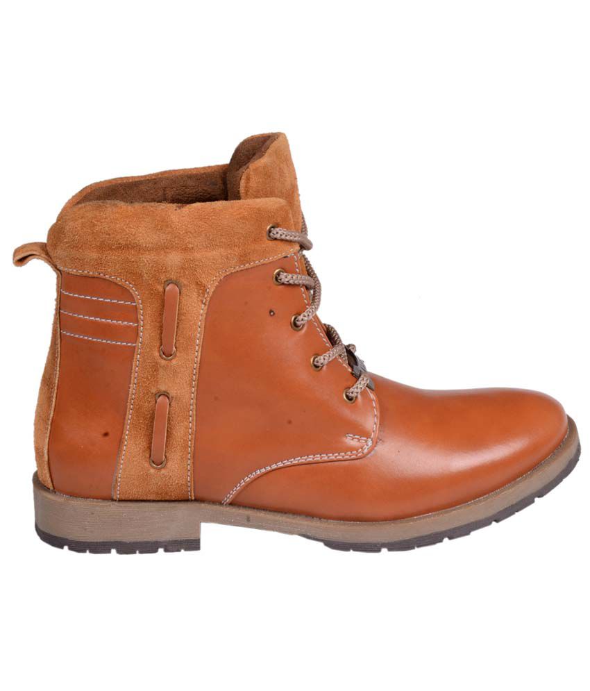 CNS Shoes Tan Synthetic Leather Lace Men Boots - Buy CNS Shoes Tan ...