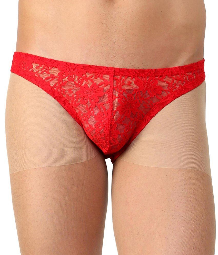 Elegant Men La Intimo: Lace Bikini (Red) - S 2025 at ShopCircuit | ONDC