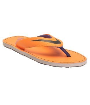 orange nike slippers