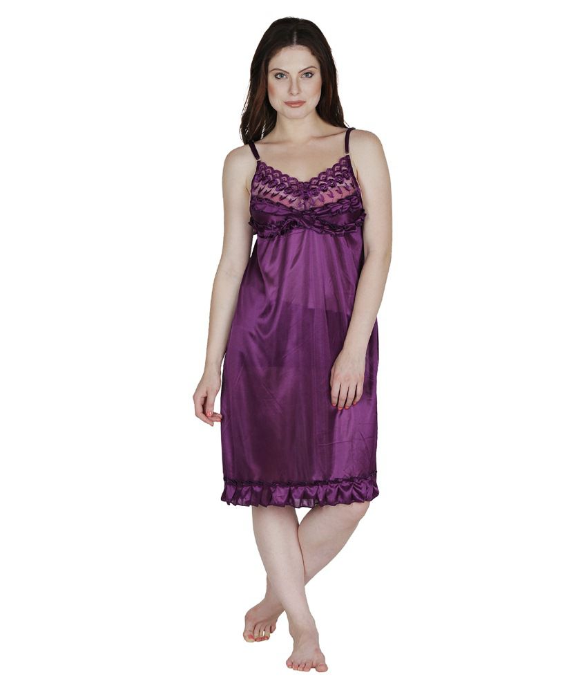 Buy Woomen Purple Lycra Nighty Online at Best Prices in India - Snapdeal