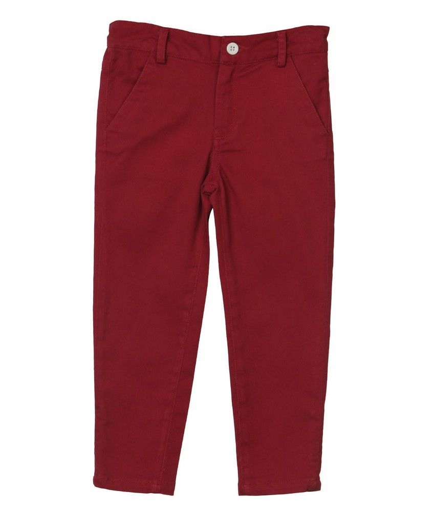 Maroon Basic Trouser - Buy Maroon Basic Trouser Online at Low Price ...