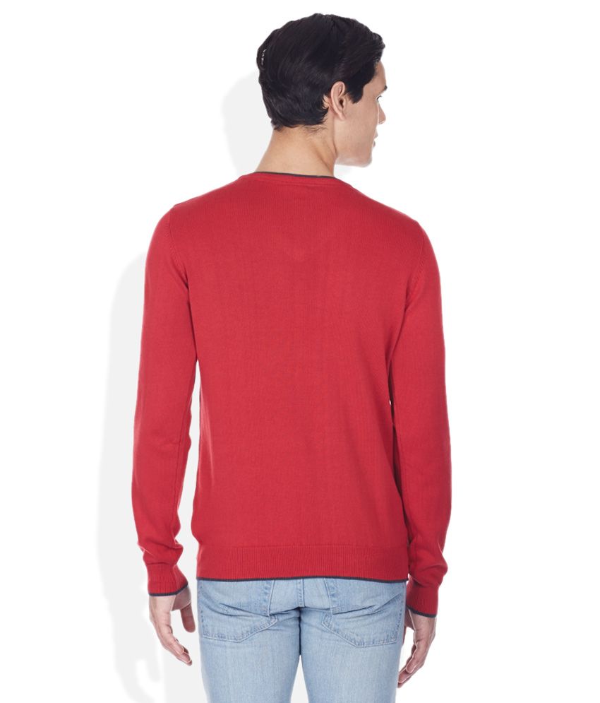 Puma Red V-Neck Sweater - Buy Puma Red V-Neck Sweater Online at Best ...