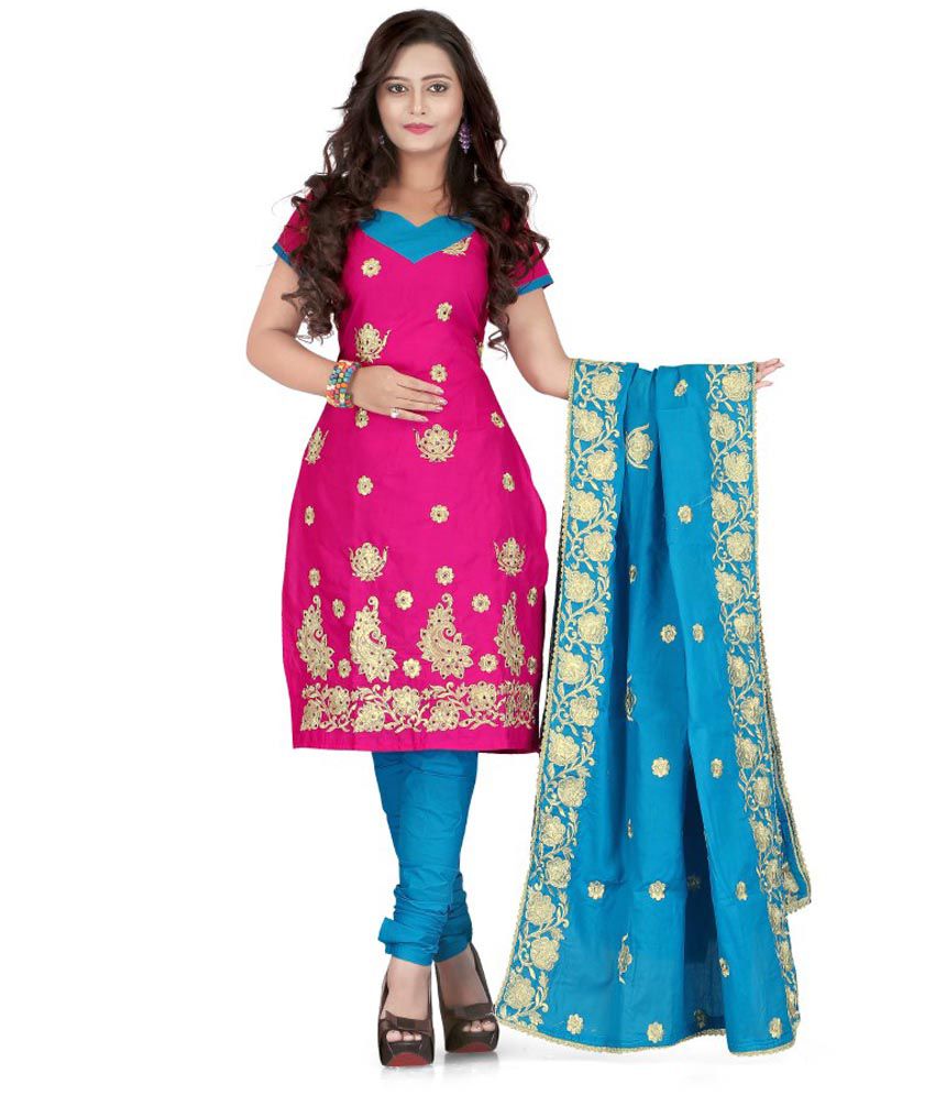 Jiya Rani Cotton Unstitched Dress Material - Buy Jiya Rani Cotton ...