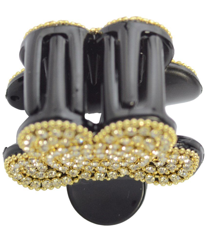 Yumi Black & Golden Floral Clutcher for Women: Buy Online at Low Price ...