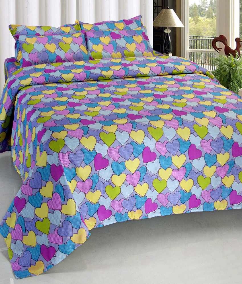 Vertex Multicoloured Floral 4 Bedsheets with 8 Pillow Covers Buy
