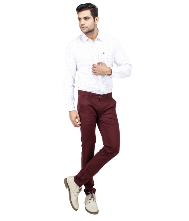 maroon chinos mens