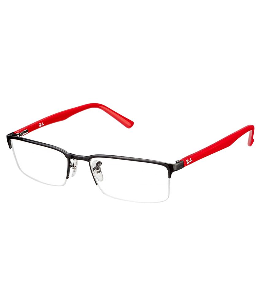 Ray Ban Black And Red Metal Half Rim Frame Eyeglasses Buy Ray Ban