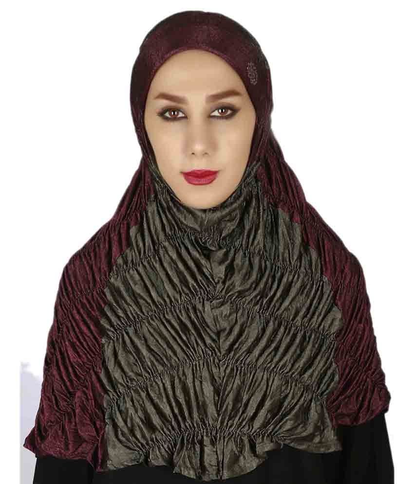 Way2style India Private Limited Maroon Cotton Hijabs Price in India