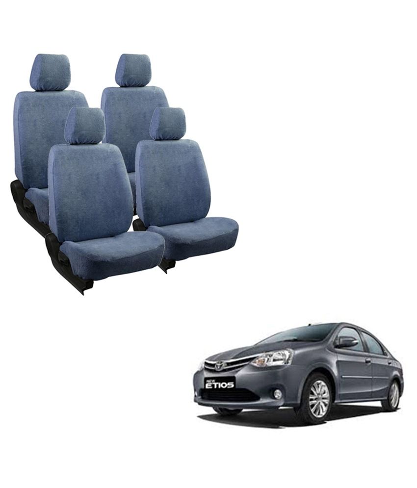 Allure Auto Cotton (Blue) Towel Seat Cover Complete Set For Toyota