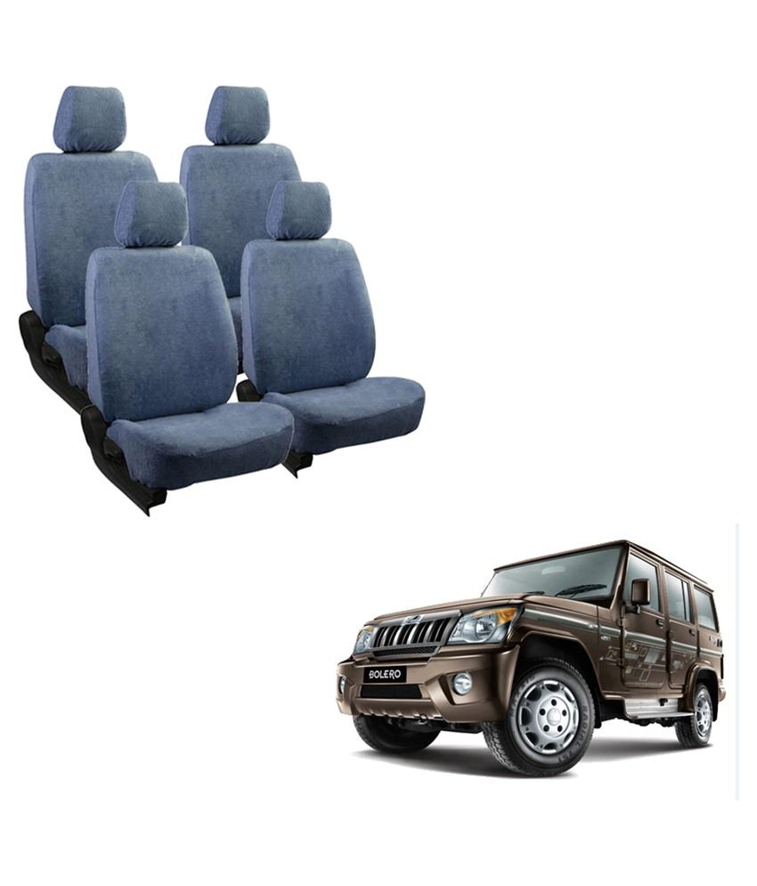 Allure Auto Cotton (Blue) Towel Seat Cover Complete Set For Mahindra