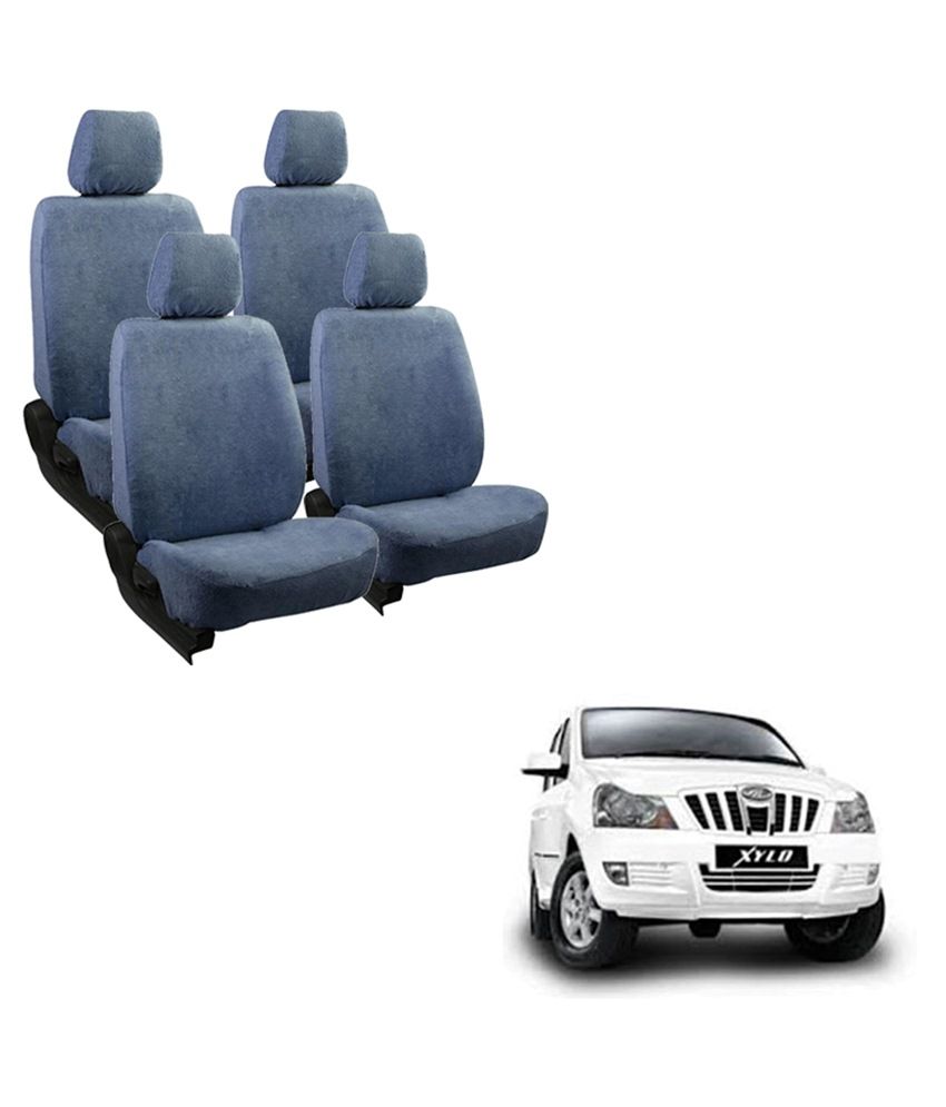 Allure Auto Cotton (Blue) Towel Seat Cover Complete Set For Mahindra