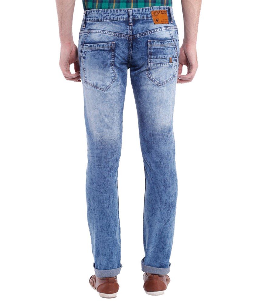 Vintage Good Looking Light Blue Slim Fit Jeans for Men Buy Vintage