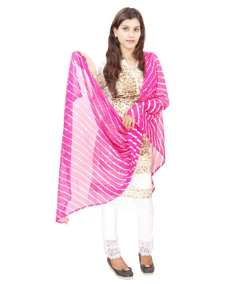 Veera Paridhaan Pink Pure Chiffon Dupattas Price in India - Buy Veera ...