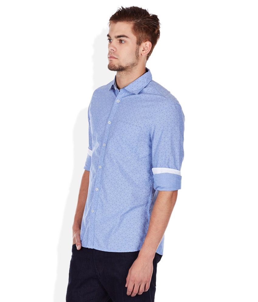 Celio Blue Printed Shirt - Buy Celio Blue Printed Shirt Online at Best ...