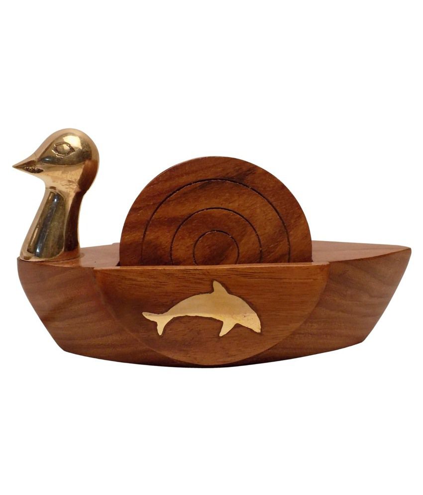 Wooden Snail-shaped Coaster