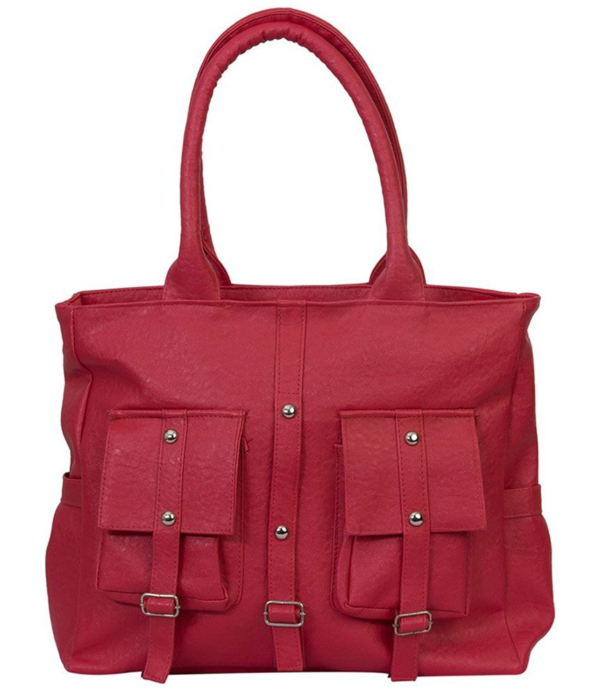 red leather shoulder handbags