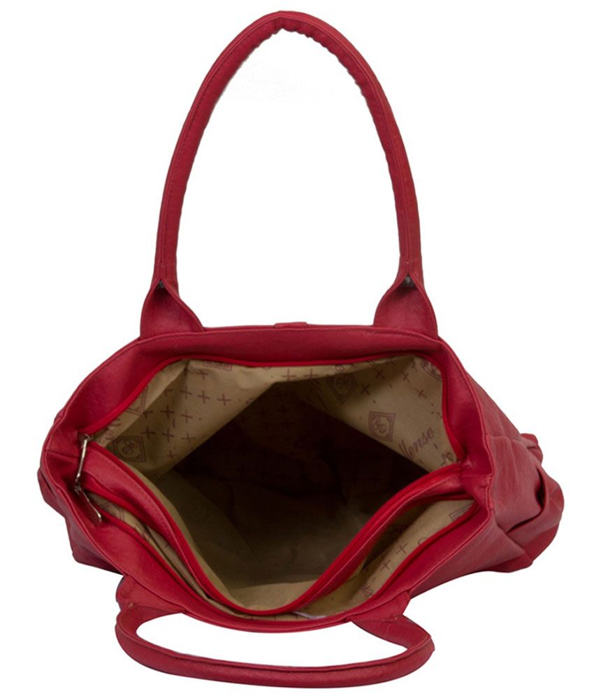 red leather shoulder bag women's