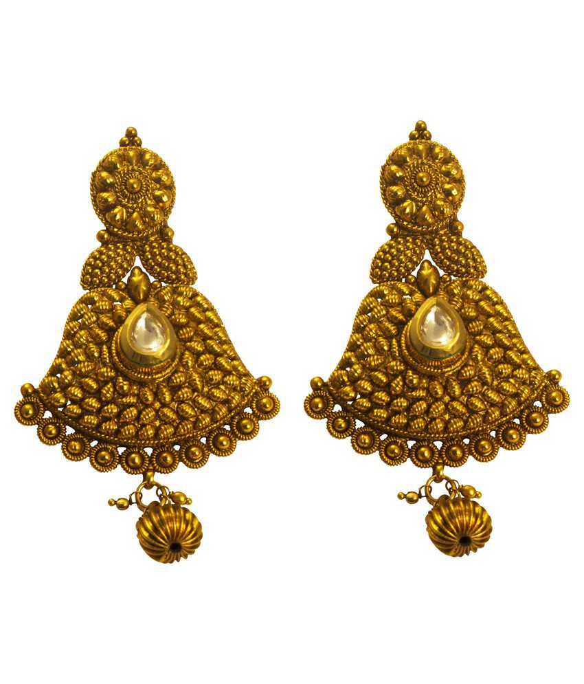 Jahnvi Golden Style Diva Hanging Earrings - Buy Jahnvi Golden Style ...