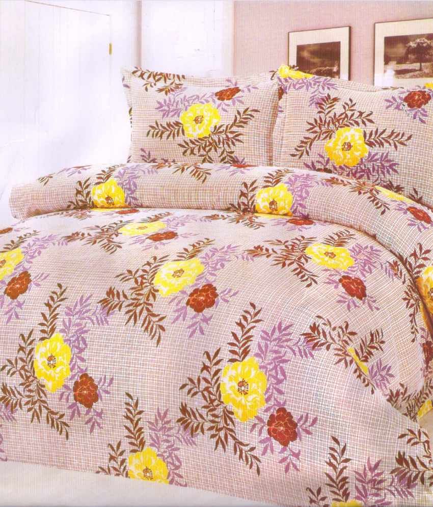 Christy's Collection Multicolor Floral Poly Cotton 4 Bed Sheets With 8