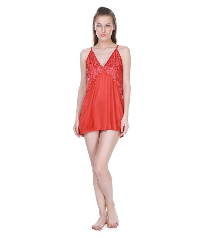 Buy Claura Red Satin Nighty Pack of 3 Online at Best Prices in India - Snapdeal