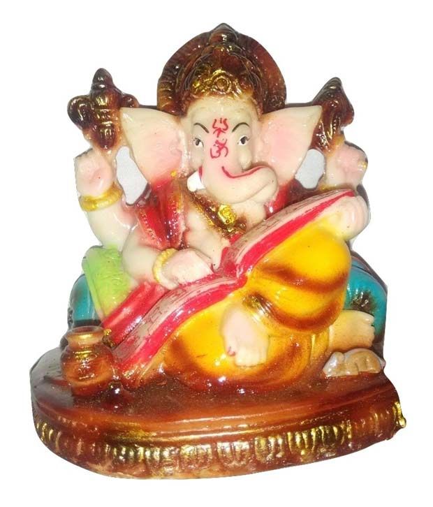 Shri Ganpati Enterprises Matte Resin Lord Ganesha Sitting Pose Statue ...