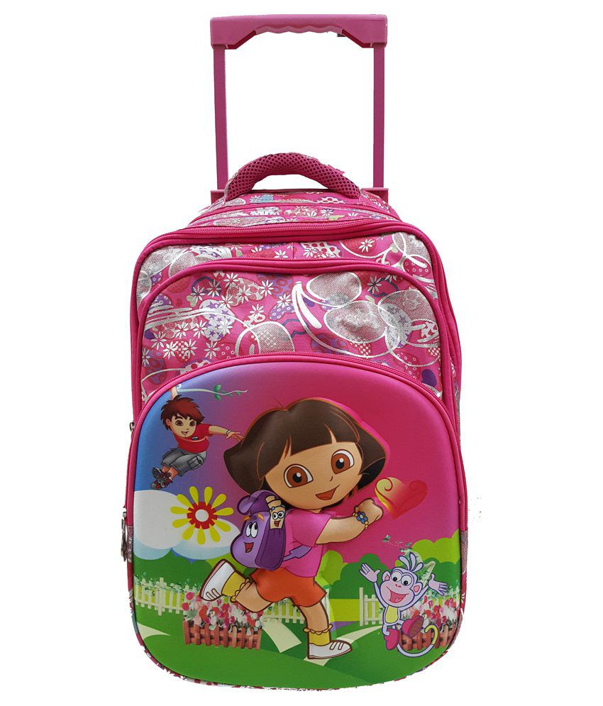 Tasni Pink Dora Girls 3d School Trolley Bag 18 Inch Buy - dora boombox music roblox code