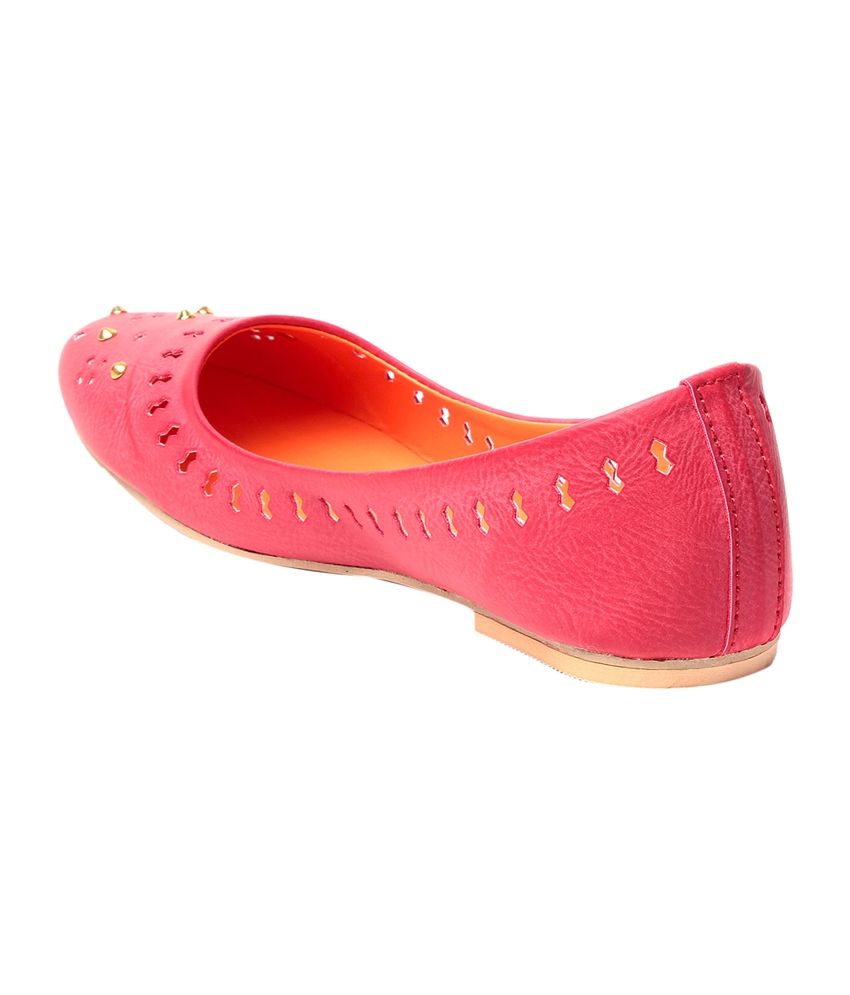 red leather ballerinas