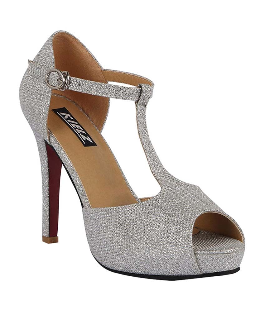 quiz silver heeled sandals