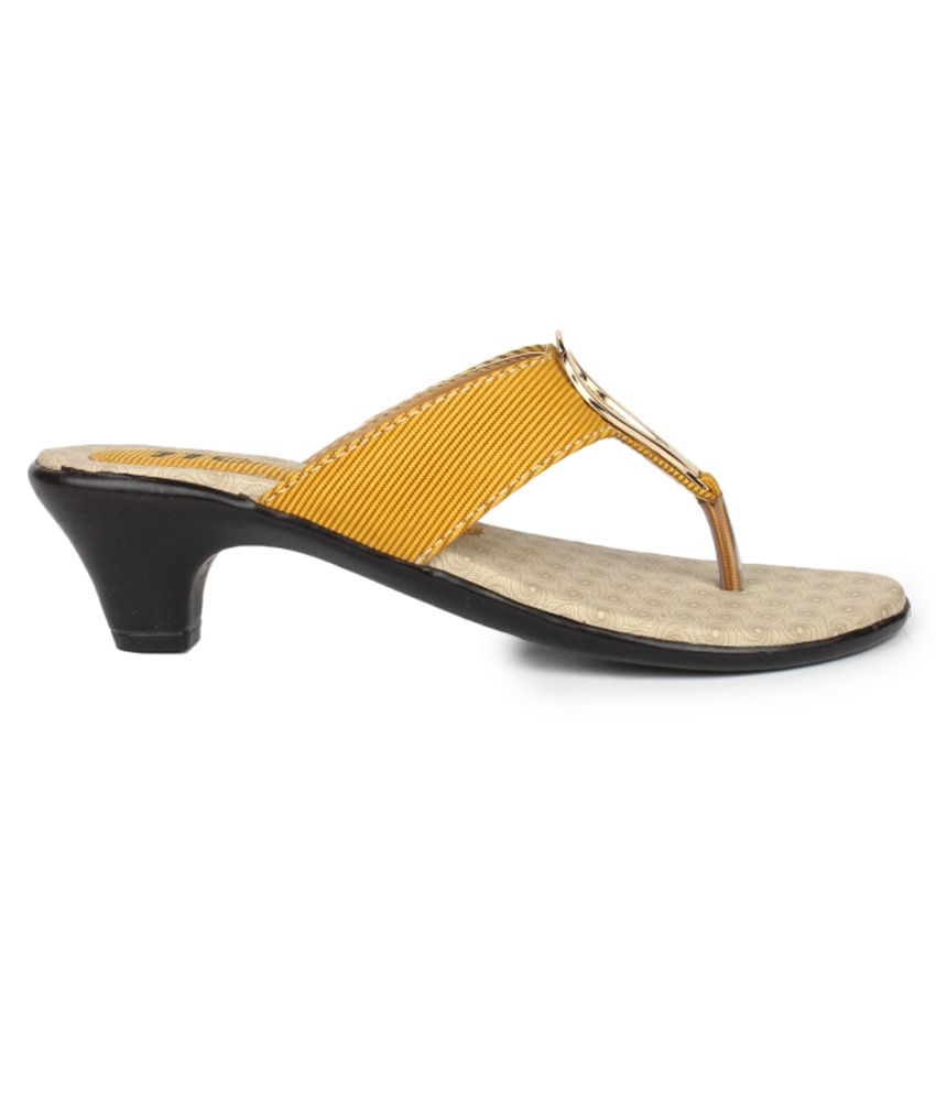 yellow slip on heels