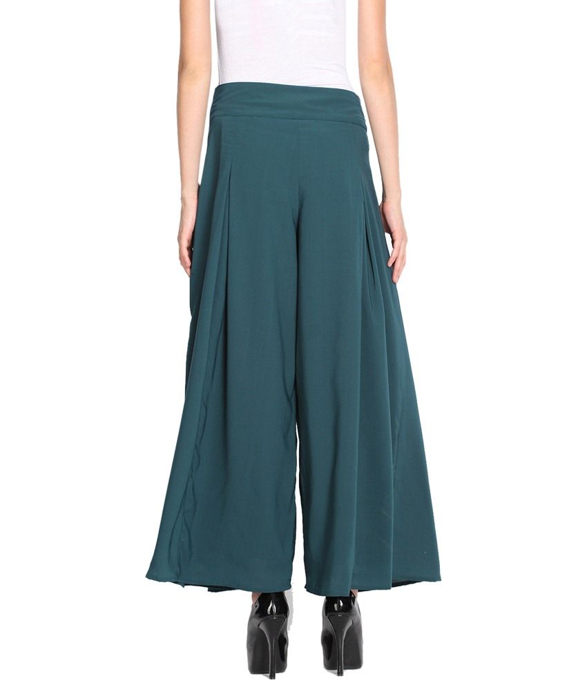 box pleated palazzo pants