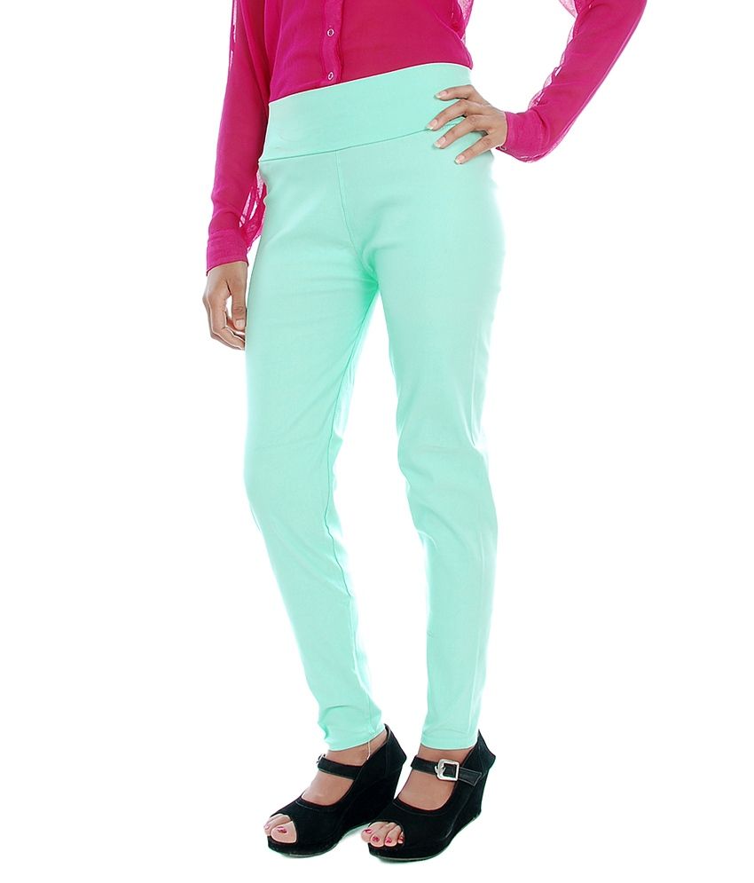 green jeggings womens