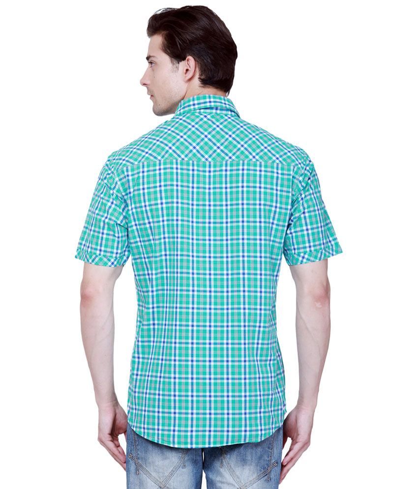 Grasim Magnificent Green & Blue Checkered Half Sleeve Casual Shirt for ...