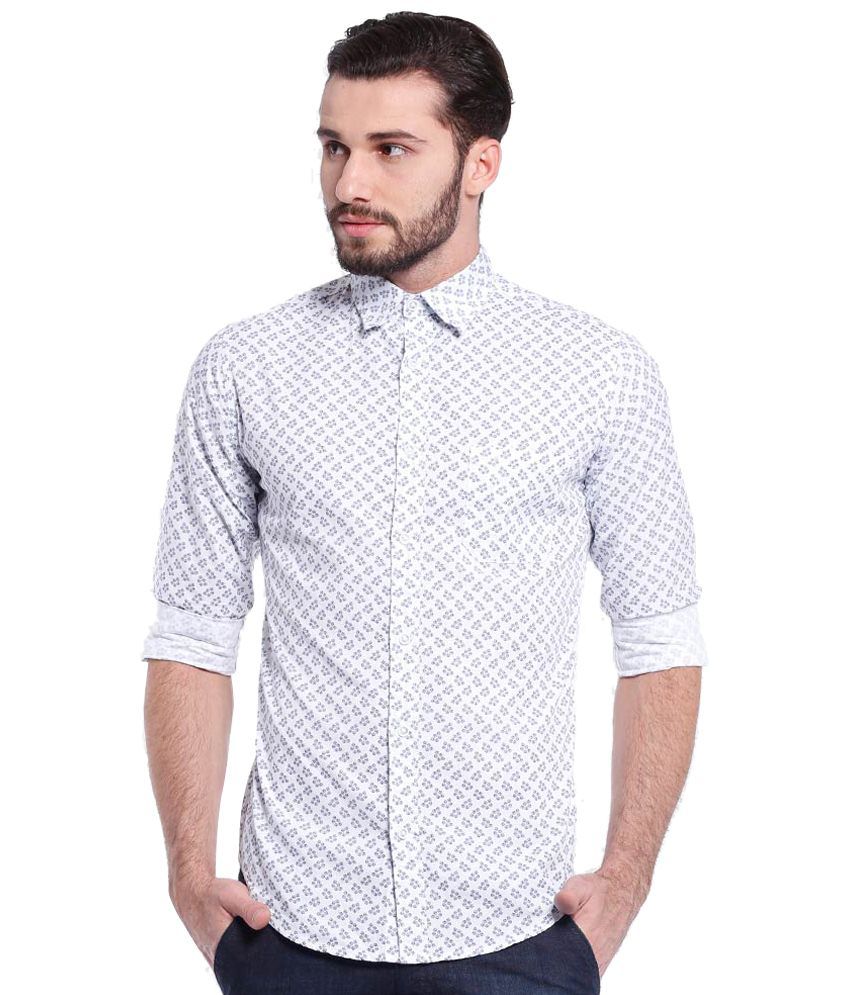 Vintage Pure White Printed Casual Shirt for Men - Buy Vintage Pure ...