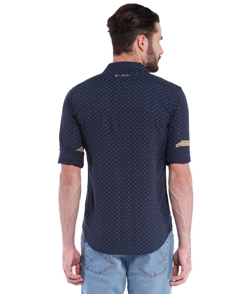 navy blue printed tshirt