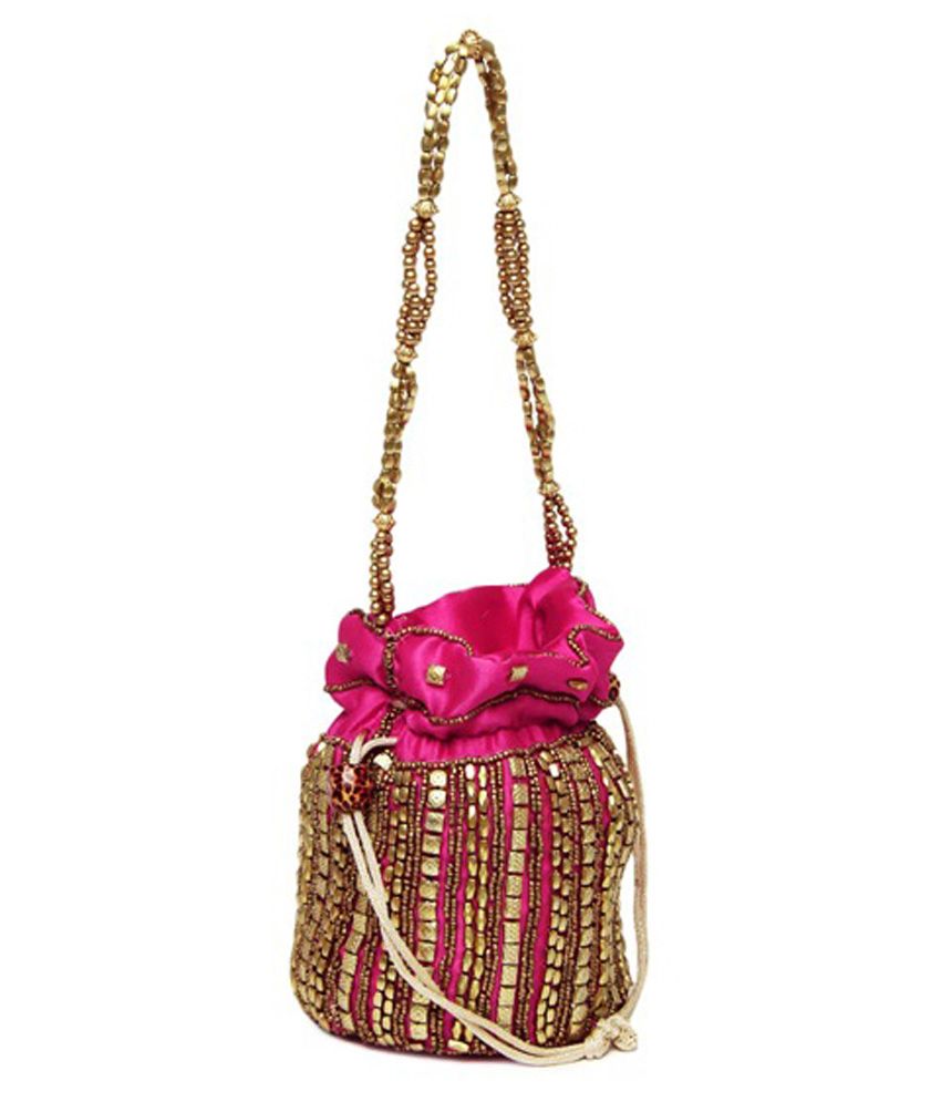 hot pink potli bag