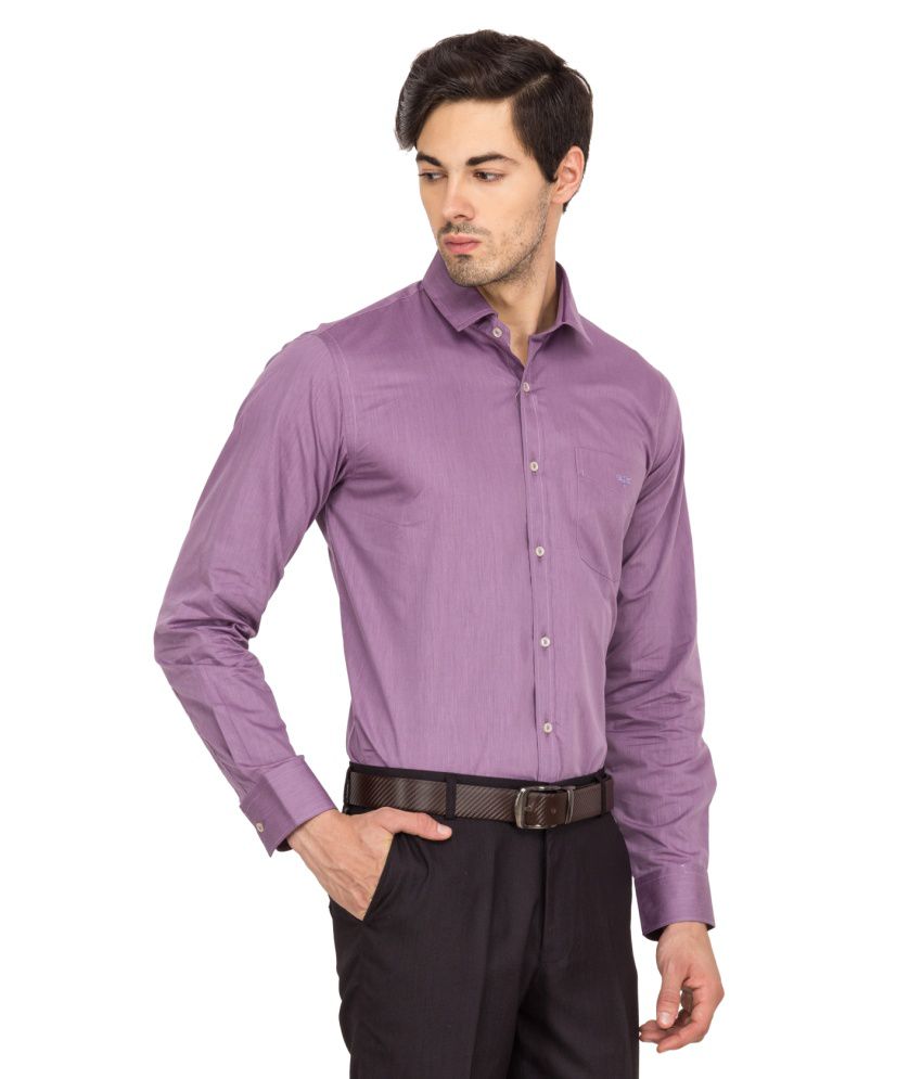 Logo Apparel Purple Blended Cotton Formal Shirt - Buy Logo Apparel ...