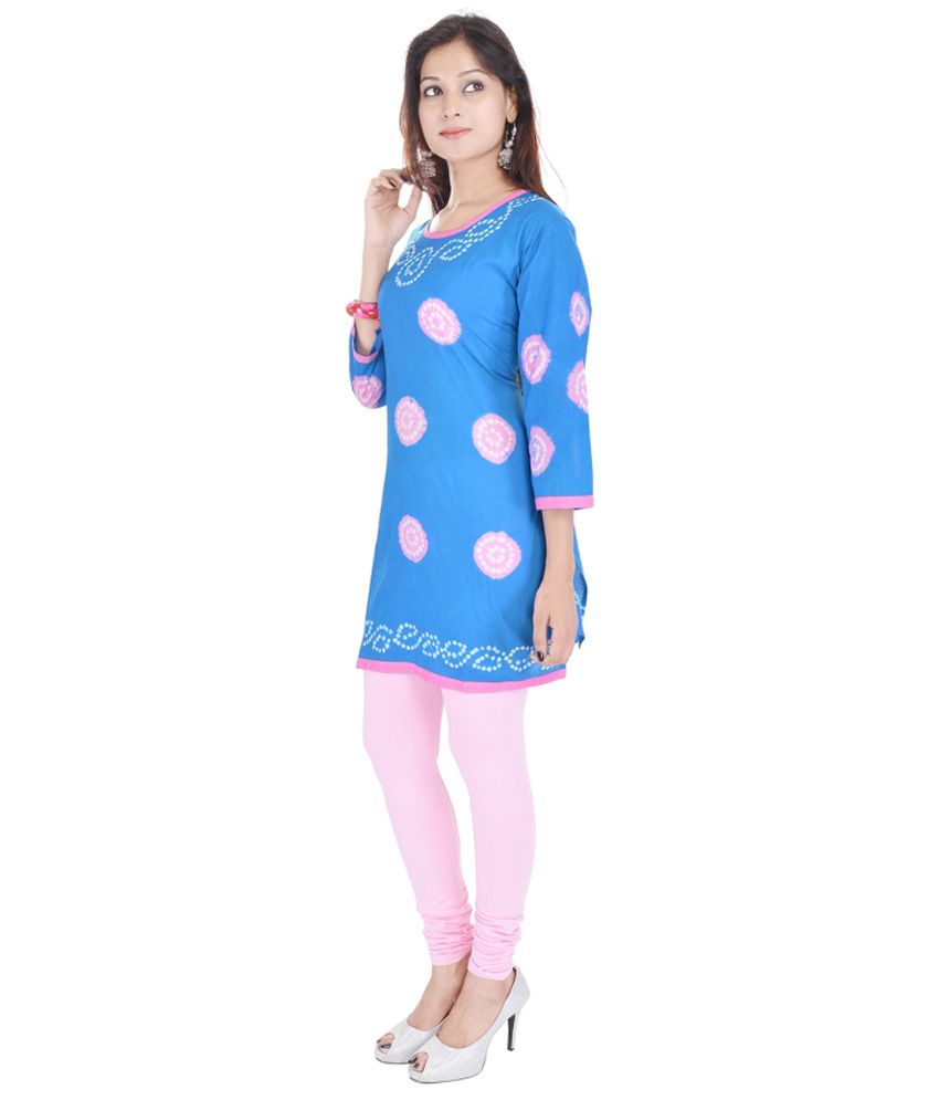 Rajasthani Sarees Blue Cotton Kurti Buy Rajasthani Sarees Blue Cotton