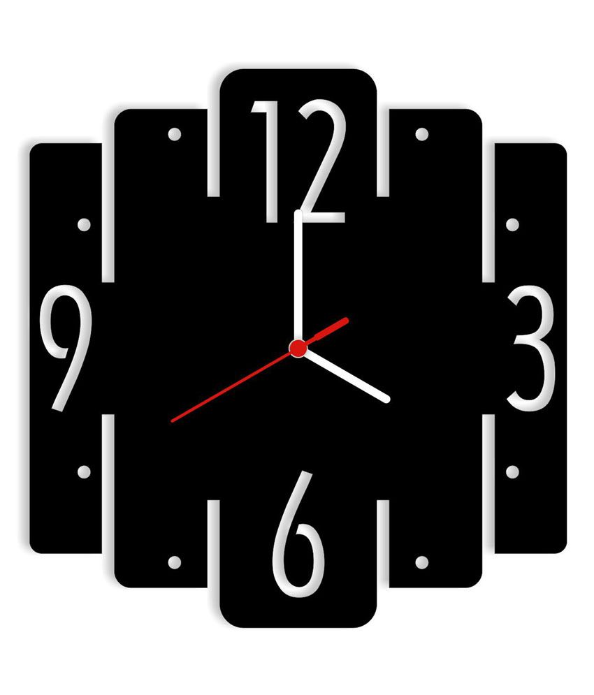 Osaree Black Acrylic Classic Wall Clock Buy Osaree Black Acrylic Classic Wall Clock at Best